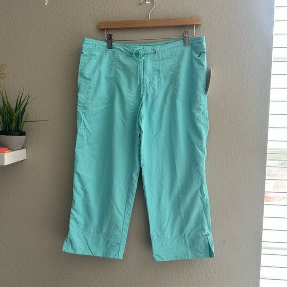 Nautica Caprice Drawstring Pants Aqua Teal Size Medium Sporty Coastal Prep Vibe - Picture 2 of 10